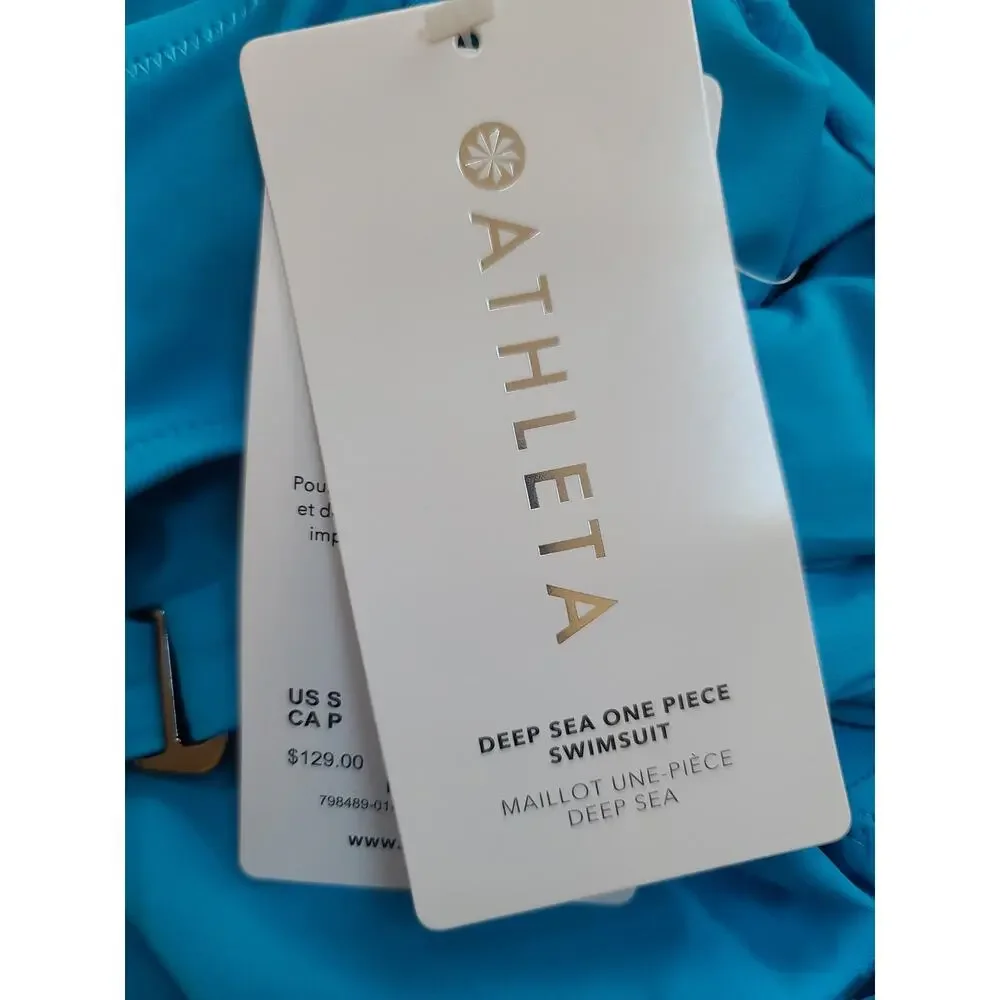 NWT Athleta Deep Sea One Piece Swimsuit - SMALL - santorini blue - SMALL - Picture 7 of 7
